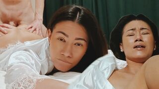 The tired Asian stepmom needs some assistance to relax