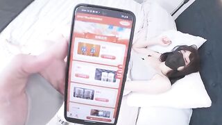 A Chinese girl with big boobs was caught masturbating and then fucked to squirt