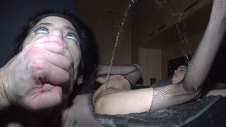 The girl's pussy is so wet when she comes, she almost hits the ceiling