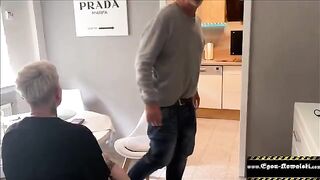 The old man fucks the amateur German slut right at home