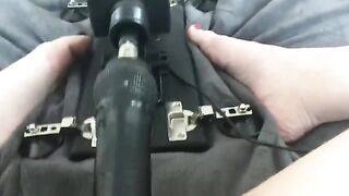 A hot woman got her pussy railed by a sex machine