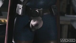 Deadpool and Black Widow join a foursome with two sexy babes