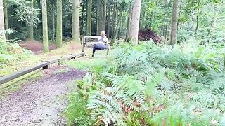 Babe jogger gets fucked outdoors by a big cock in the woods
