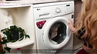 A stunning woman got her ass stuck, but continued to engage passionately