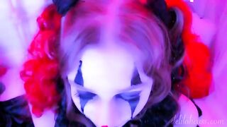 A man got a kinky blowjob from a scary clown girl