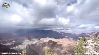 A hiking adventure turns into a hot outdoor session on the cliff