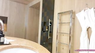 Leah Meow brought a guy to the hotel room and got fucked hard