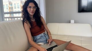 Nudist stepbrother showed his slim girlfriend the house’s secrets
