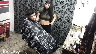 Argentine slut fucked in the barbershop by Almasexy