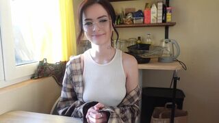 Nerdy girl fucked her boyfriend’s ass with a strapon