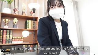 A hot gardener is fucking the Asian teacher Mya Mya in the classroom