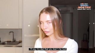 My pervert dad doesn't let me have sex, so I call the tutor