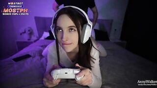The gamer’s stepsister is completely cowed by her older brother. She is not allowed to play video games, but she does it secretly in her room. When her stepbrother finds out, he punishes her and humiliates her, making her do whatever he wants. The girl, a