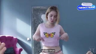 The stepdaughter visited her father to show her skills