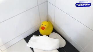 A stepson masturbates in the bathtub, and his gorgeous stepmom catches him