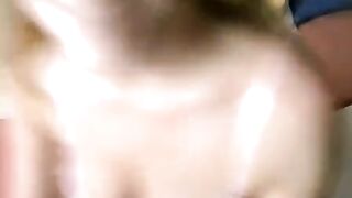 A hot girl with glasses fucks her man at home in POV style