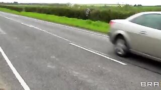 A juicy beauty got fucked by a guy on a haystack