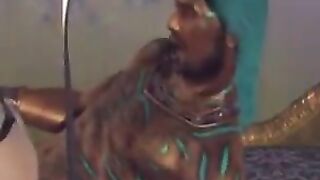 A cute brunette woman is having a lot of pleasure from a large cock