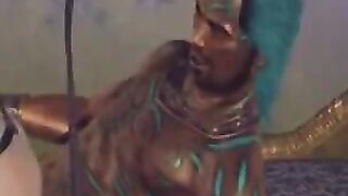 A cute brunette woman is having a lot of pleasure from a large cock