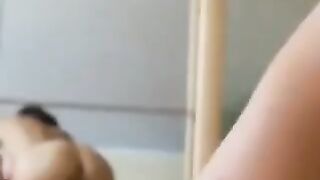 A couple enjoys private time together, with the girl showing excellent blowjob skills in this homemade video