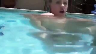 Babe in underwater scene with anal dildo action