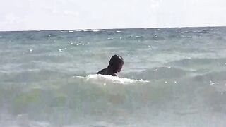 Nude beauties basking in sunbeams on the beach are very hot