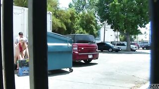 The couple got intimate behind the garbage tank, unnoticed