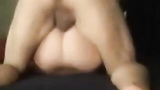 The wife offered her husband's friend to fuck her crotch area