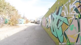 A random passer-by was picked up by a guy and fucked on the street