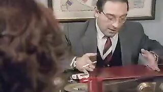 A 50-year-old man caught the girl and fucked her on the table