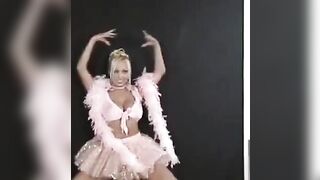 The sexy Russian is dancing and exciting people around with her moves