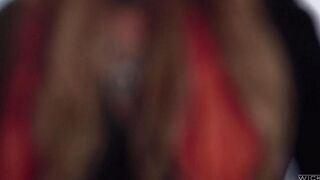 Three guys with flaps fucked a blondie in stockings, pantyhose and cum