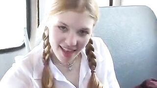 Fellas fuck two hot schoolgirls with perfect bodies under their skirts