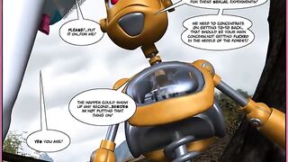 A comic book with porn robots, brought to life in vivid color
