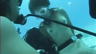 A man has sex with a hairy girl in the water