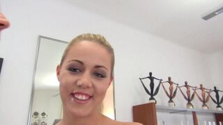 The whore received a new dress for her mouth work, filmed in POV style