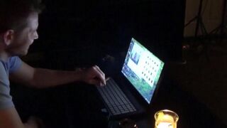 A wife got a little excited and began to fuck her husband after watching porn