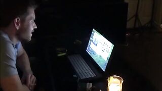 A wife got a little excited and began to fuck her husband after watching porn