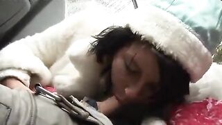 Two drunk Santa Clauses fucked a Snow Maiden in a steamy threesome