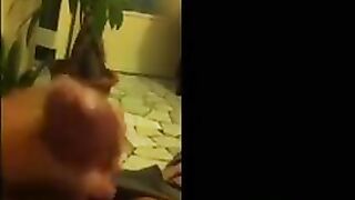 Removing panties on the phone while fingering her pussy