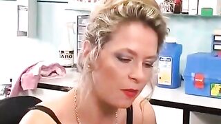 A nice woman plays with her new clit piercing