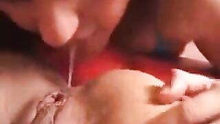 Rim jobs from two charming girls with sexy bodies