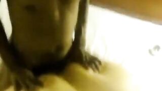 Fat mature lays on two guys and gets fucked hard