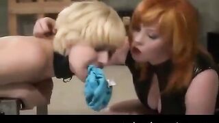 Lesbian beauties fuck each other and play BDSM sex with a mistress
