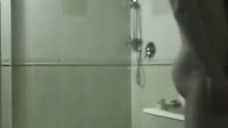 Drunk brunette gets fucked in a bath by her friend in Russia