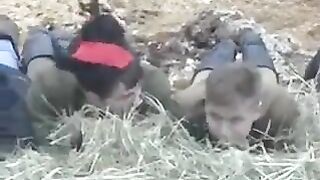 A young girl was fucked in the hay in the barn