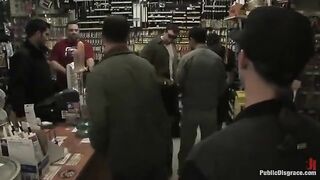 A girl was roughly fucked right in the shop, much to her dismay