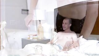 Amber Rain fucked by her husband and his friend in threesome