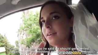 A newlywed bride gets fucked by a taxi driver