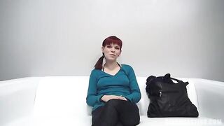 Red-haired 18-year-old agreed to fuck for a casting, showcasing her passion